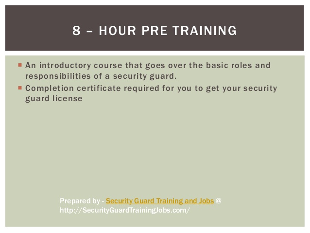 8 Hour Security Guard Training Security Guards Companies