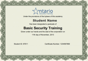 Security Guard Certificate Online - Security Guards Companies