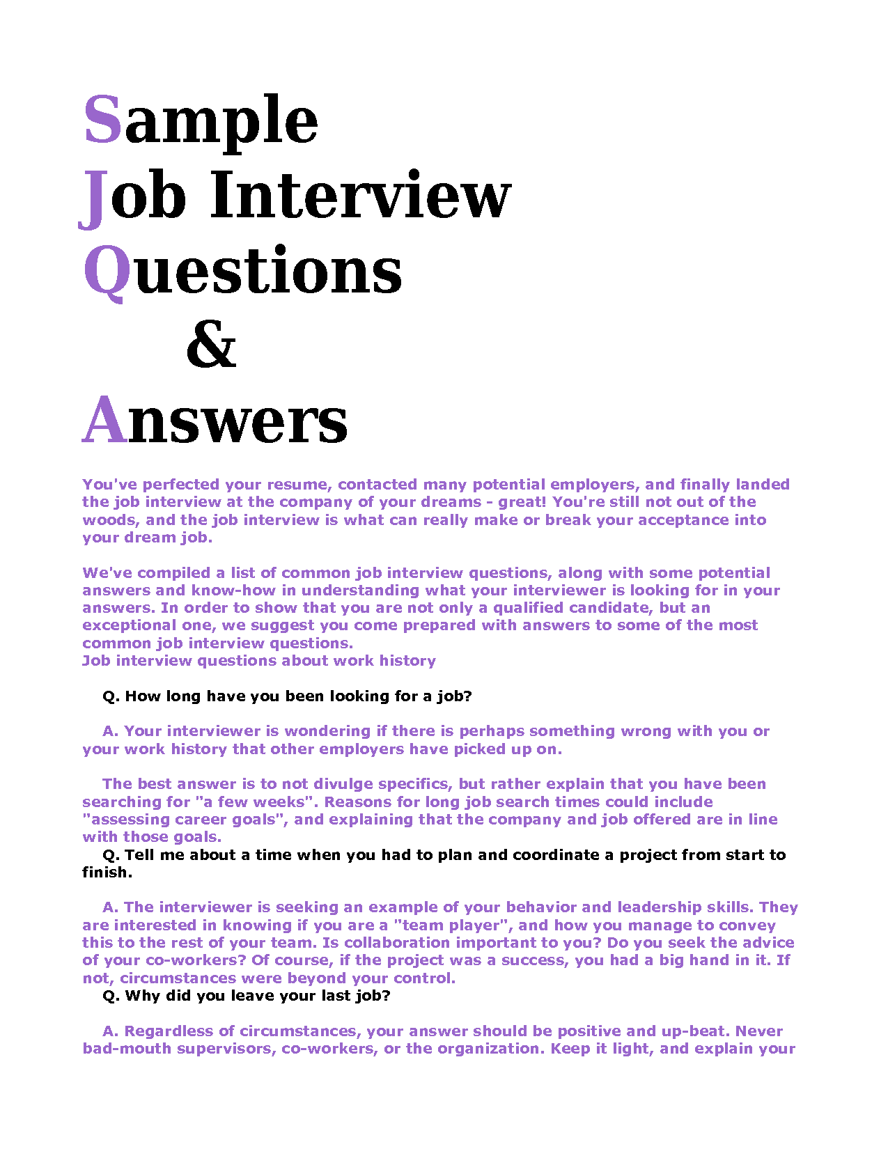 How To Answer Job Interview Questions Security Guards Companies