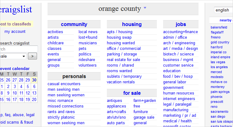 craigslist orange county kitchen table