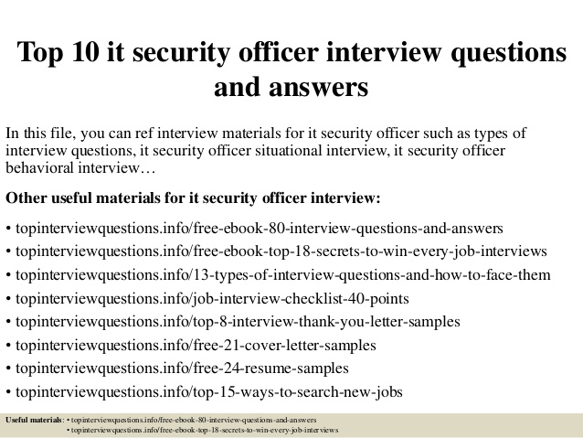 Interview Questions For Security Officers Security Guards Companies   Top 10 It Security Officer Interview Questions And Answers 1 638 Cb1427017810